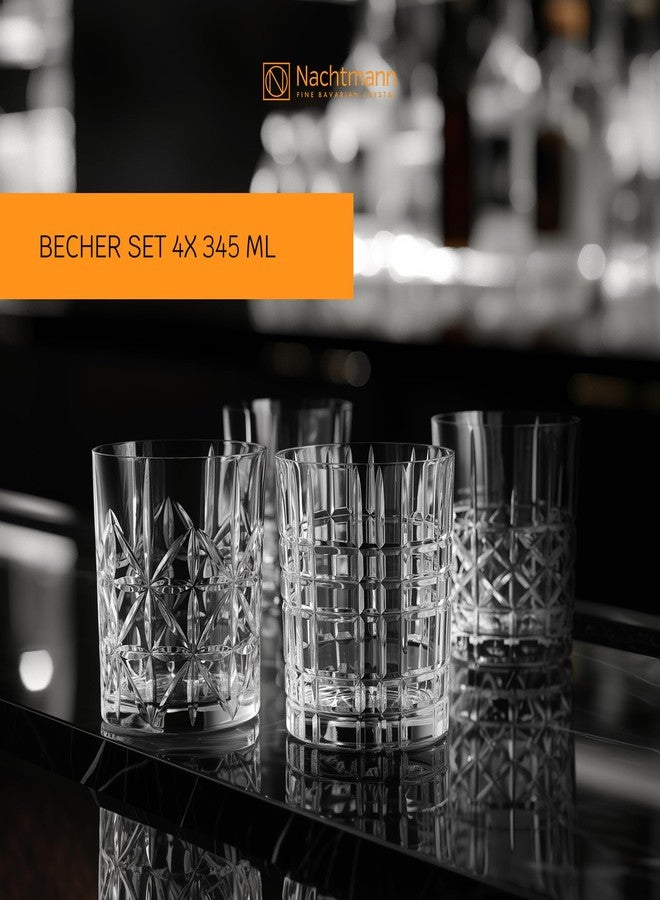 ناختمان طقم أكواب ويسكي كريستال هايلاند من ناختمان، سعة 345 مل/8.2 سم، طقم من 4 أكواب، شفاف - Image 2